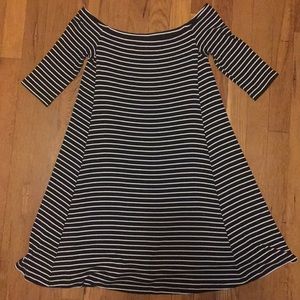 Old Navy Striped Off The Shoulder Swing Dress